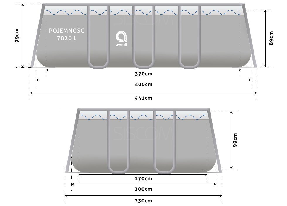 Aiabassein Avenli 400x200x99 cm hind ja info | Basseinid | kaup24.ee