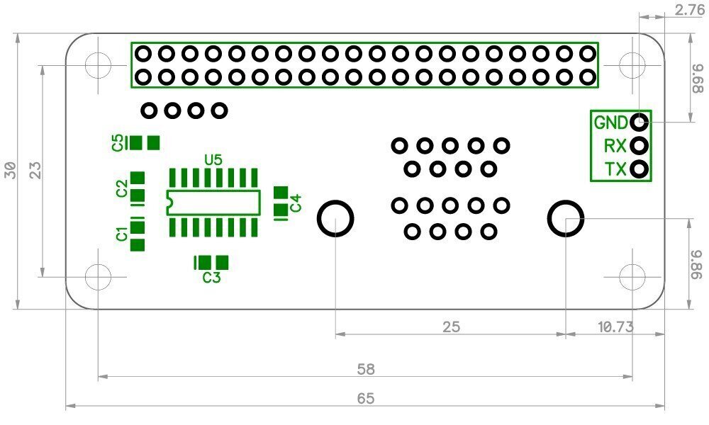 Pi Zero MAX3232 seeria – RS232 liides Raspberry Pi цена и информация | Robootika, konstruktorid ja tarvikud | kaup24.ee