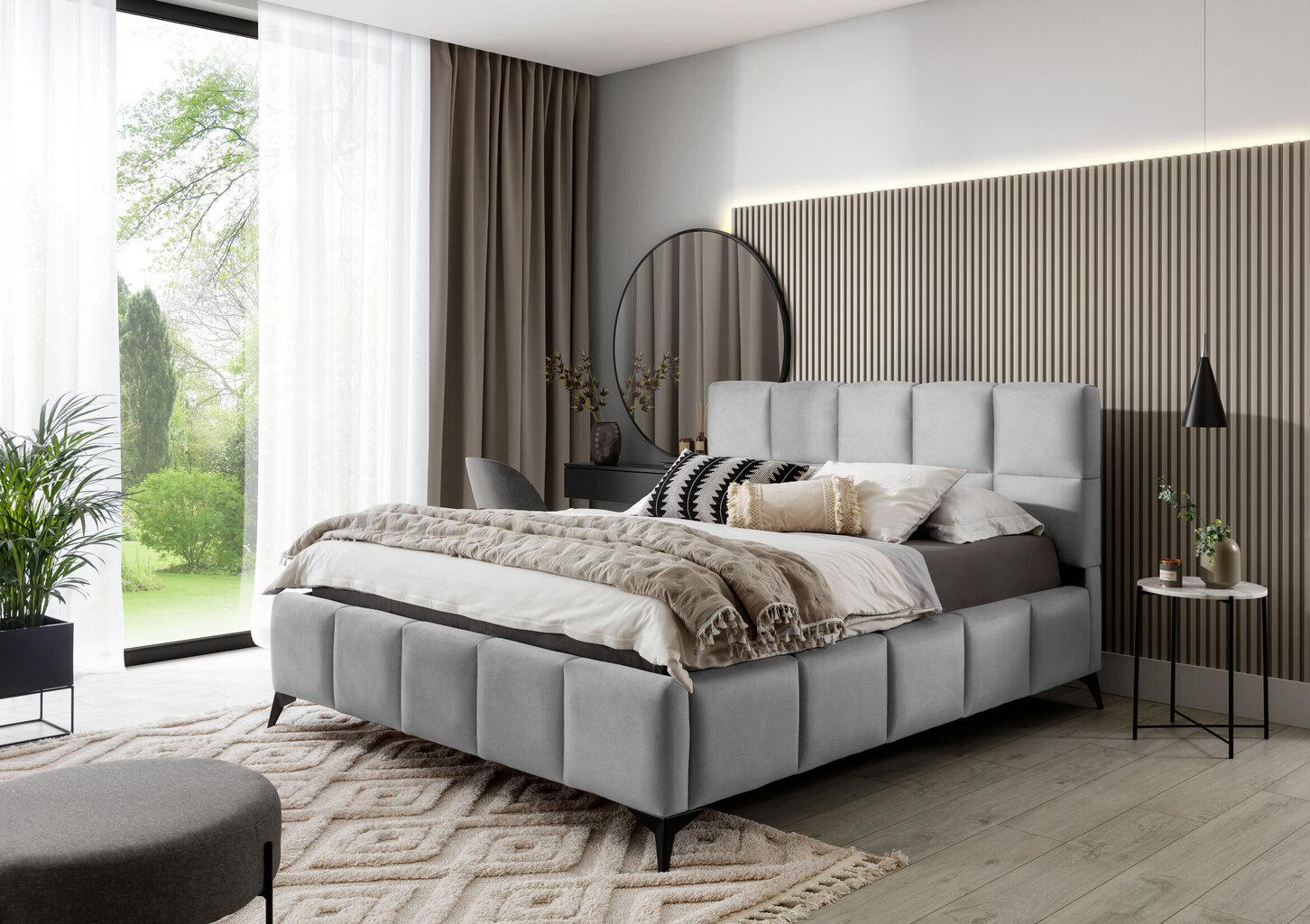 Voodi NORE Mist, 160x200 cm, hall hind ja info | Voodid | kaup24.ee