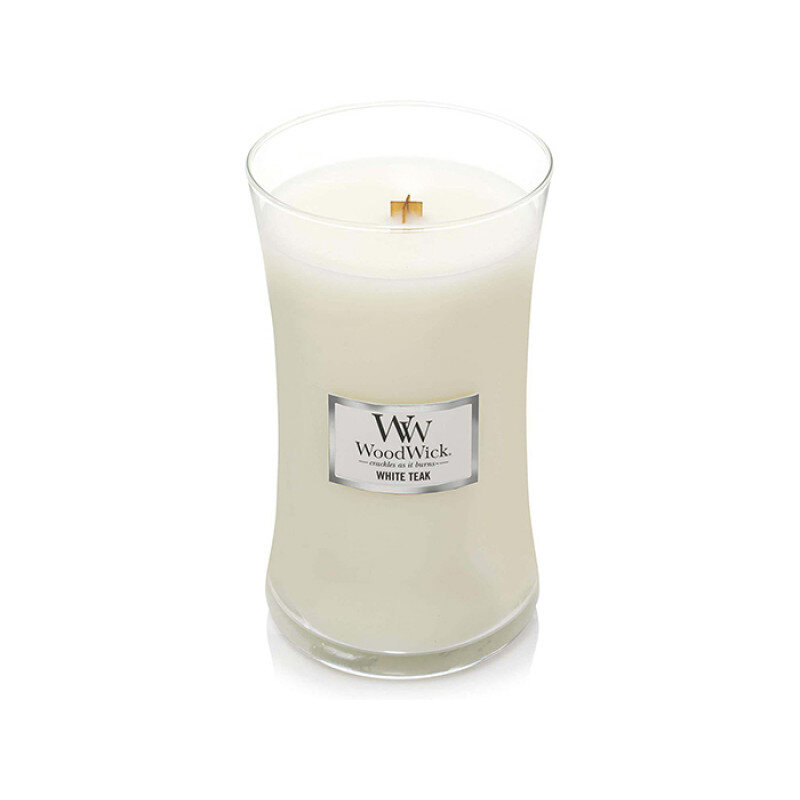 WoodWick lõhnaküünal White Teak 609,5g hind ja info | Küünlad, küünlajalad | kaup24.ee