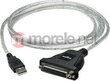 Manhattani USB-muundur-adapter LPT DB25 paralleelselt M / F 1,8 m цена и информация | Kaablid ja juhtmed | kaup24.ee
