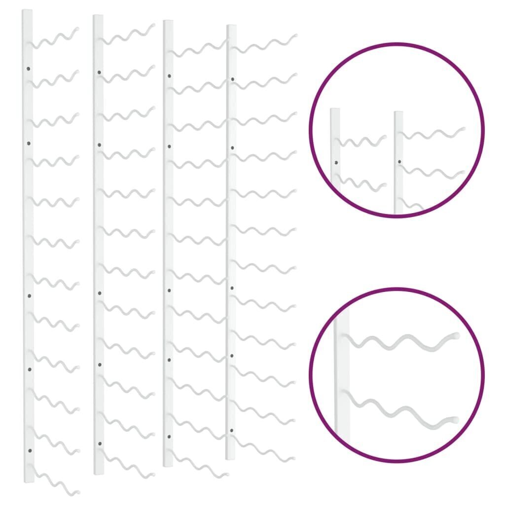 vidaXL seinale kinnitatav veiniriiul 36 pudelile 2 tk, valge, raud цена и информация | Köögitarbed | kaup24.ee