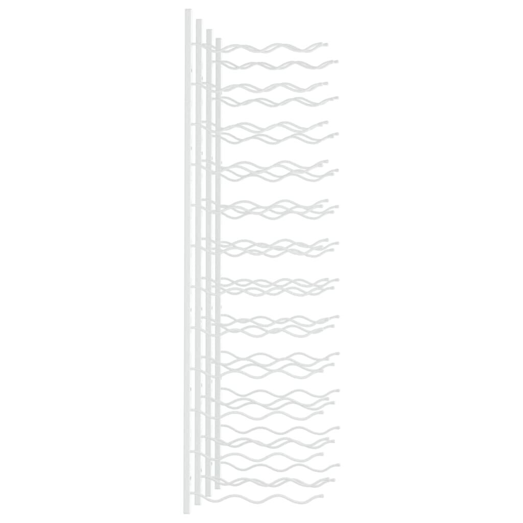 vidaXL seinale kinnitatav veiniriiul 36 pudelile 2 tk, valge, raud hind ja info | Köögitarbed | kaup24.ee