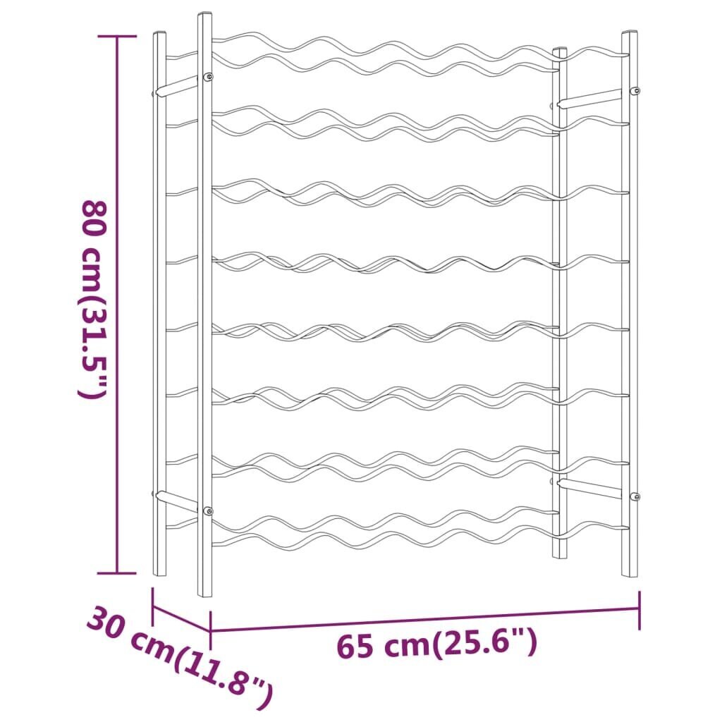 vidaXL veiniriiul 48 pudelile, kuldne, metall цена и информация | Köögitarbed | kaup24.ee