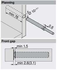 Blum Tip-On ukseavaja, 76 mm, magnetiga, hall hind ja info | Muud mööblitarvikud | kaup24.ee