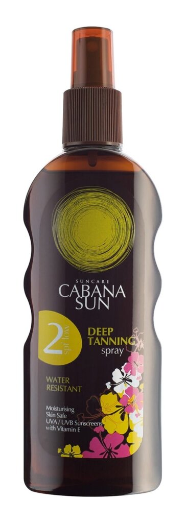 Päevitust kiirendav õli sprei SPF2 Cabana Sun, 200 ml hind ja info | Päikesekreemid | kaup24.ee