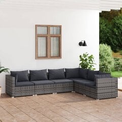 Садовый набор с подушками, 6 частей, серый цена и информация | Комплекты уличной мебели | kaup24.ee