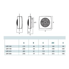 Ventilaator Cata LHV-160 цена и информация | Вентиляторы для ванной | kaup24.ee