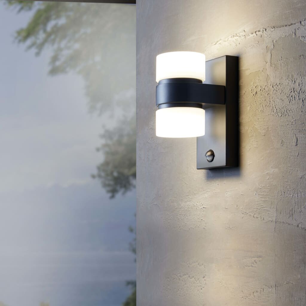 Välisvalgusti 425200 Eglo Outdoor Led Sensor Wall Light "Atollari", 2 x 6 W, Anthracite цена и информация | Seinavalgustid | kaup24.ee