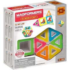 Magformers magnetkonstruktor XL Neon, 14 osa цена и информация | Развивающие игрушки | kaup24.ee