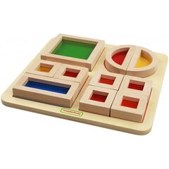 Деревянные блоки с цветным стеклом, 10 шт. цена и информация | Развивающие игрушки | kaup24.ee