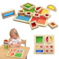 Деревянные блоки с цветным стеклом, 10 шт. цена и информация | Развивающие игрушки и игры | kaup24.ee