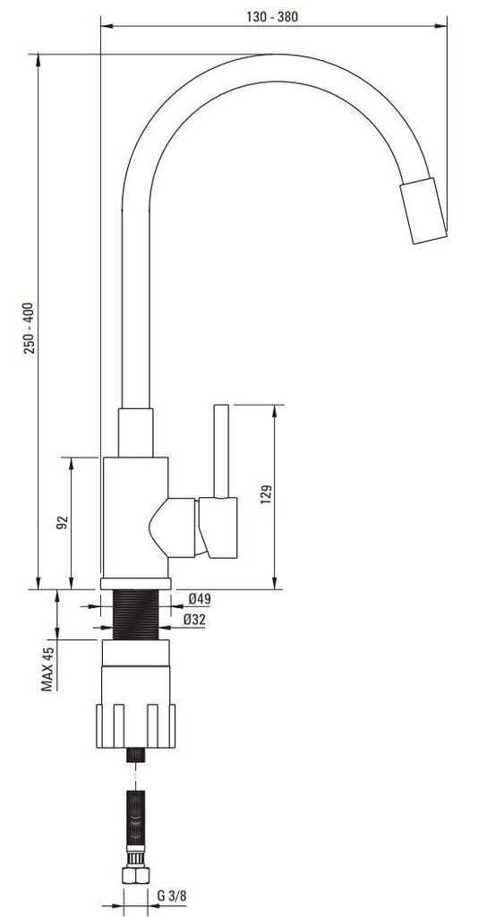 Köögisegisti Deante Luno BOC_B720, Black/Steel цена и информация | Köögisegistid | kaup24.ee