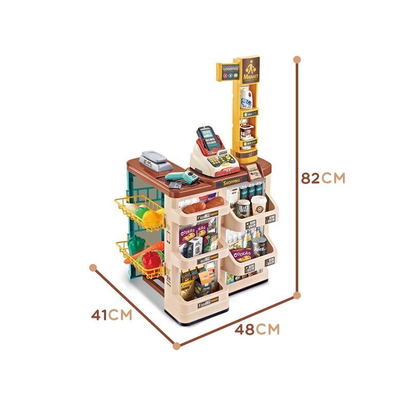 Mängupoe kassa 48 elemendiga цена и информация | Tüdrukute mänguasjad | kaup24.ee