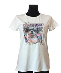 Женская хлопковая футболка, белая цена и информация | Футболка женская | kaup24.ee