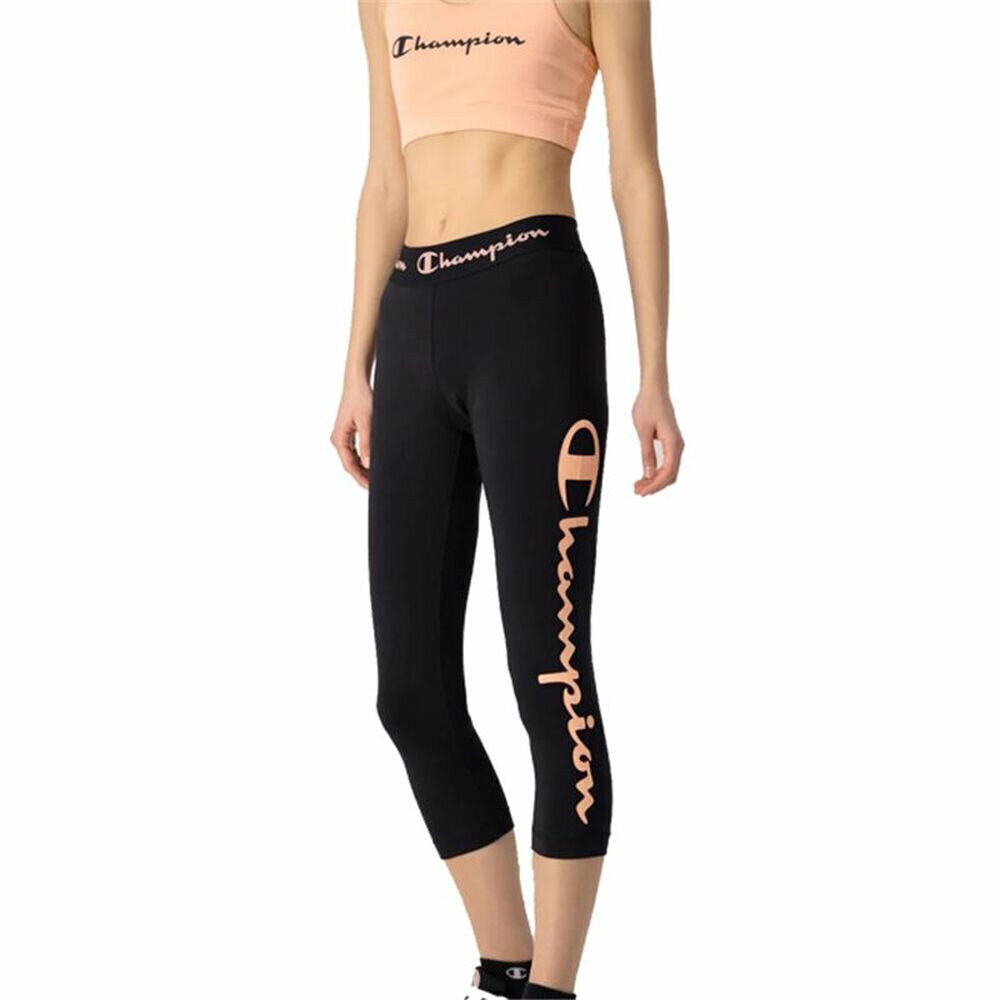 Spordisäärised Champion Quick-Dry Script Logo Crop, must S6445807 цена и информация | Naiste spordiriided | kaup24.ee