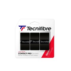 Обмотки для теннисной ракетки Tecnifibre Contact Pro, 3 шт., Черные цена и информация | Товары для большого тенниса | kaup24.ee