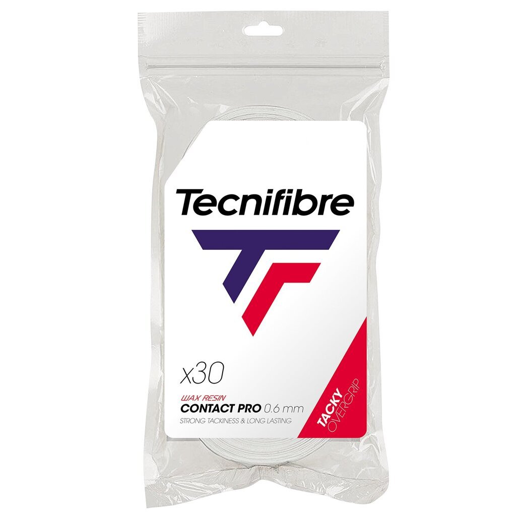 Tennisereketi käepide Tecnifibre Contact Pro, 30 tk, Valge hind ja info | Välitennise tooted | kaup24.ee