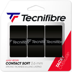 Tennisereketi käepide Tecnifibre Contact Soft, 3 tk, Must цена и информация | Товары для большого тенниса | kaup24.ee