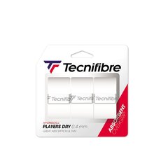 Обмотки для теннисной ракетки Tecnifibre Players Dry 3 шт. белые цена и информация | Товары для большого тенниса | kaup24.ee