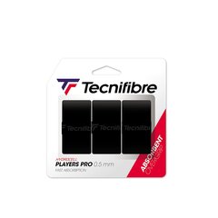 Обмотки для теннисной ракетки Tecnifibre Players Dry 3 шт. черные цена и информация | Товары для большого тенниса | kaup24.ee