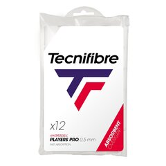 Tennisereketi käepide Tecnifibre Players Pro, 12 tk, Valge hind ja info | Välitennise tooted | kaup24.ee