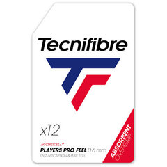 Обмотки для теннисной ракетки Tecnifibre Players Pro Feel 12 шт. белые цена и информация | Товары для большого тенниса | kaup24.ee