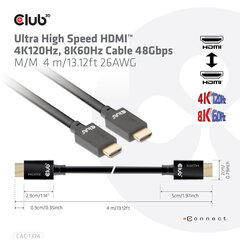 Club 3D CAC-1374, HDMI, 4 m hind ja info | Kaablid ja juhtmed | kaup24.ee