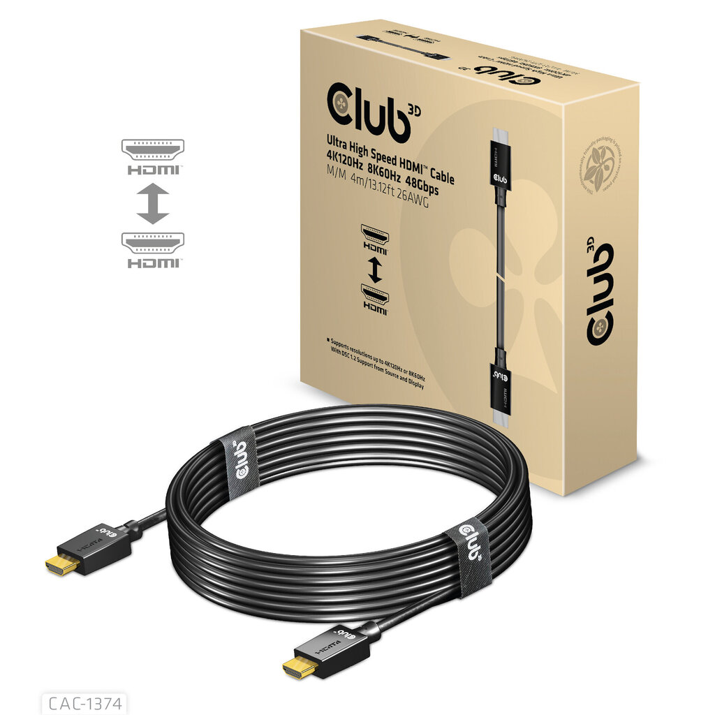 Club 3D CAC-1374, HDMI, 4 m hind ja info | Kaablid ja juhtmed | kaup24.ee