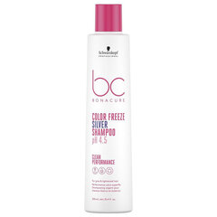 Schwarzkopf Professional BC Bonacure Color Freeze Silver Shampoo pH 4.5 Clean Performance тонирующий шампунь для платиновых блондинок и седых волос 250 мл kaina ir informacija | Шампуни | kaup24.ee