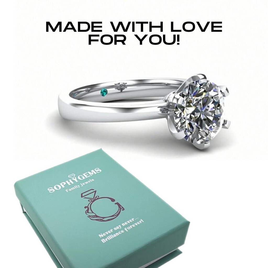 Hõbe sõrmus naistele teemant-Moissanite, vääriskividega ilus kihlasõrmus, R-MSFL18 цена и информация | Sõrmused | kaup24.ee