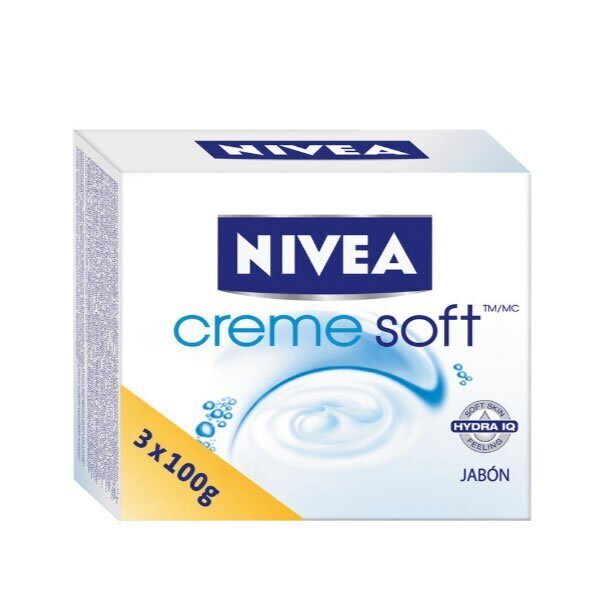 Seebikomplekt Nivea Creme Soft, 3x100 g hind ja info | Seebid | kaup24.ee