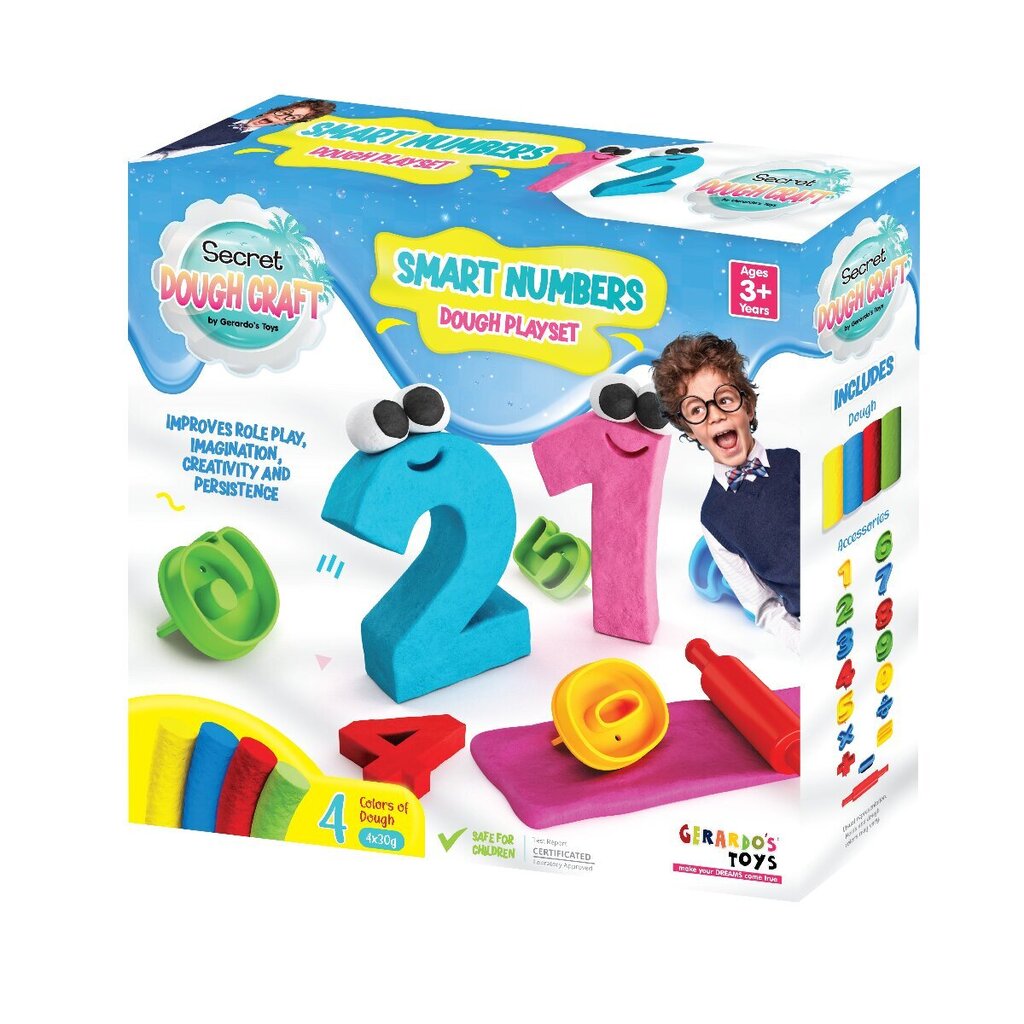 Gerardo's Toys voolimiskomplekt Numbrid Dough Craft, 16 osa цена и информация | Arendavad mänguasjad | kaup24.ee