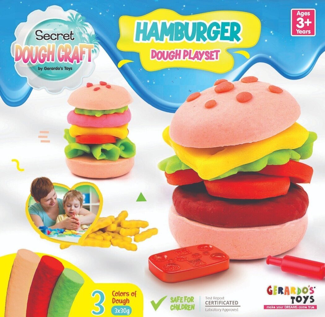 Gerardo's Toys voolimiskomplekt Hamburger Dough Craft цена и информация | Arendavad mänguasjad | kaup24.ee