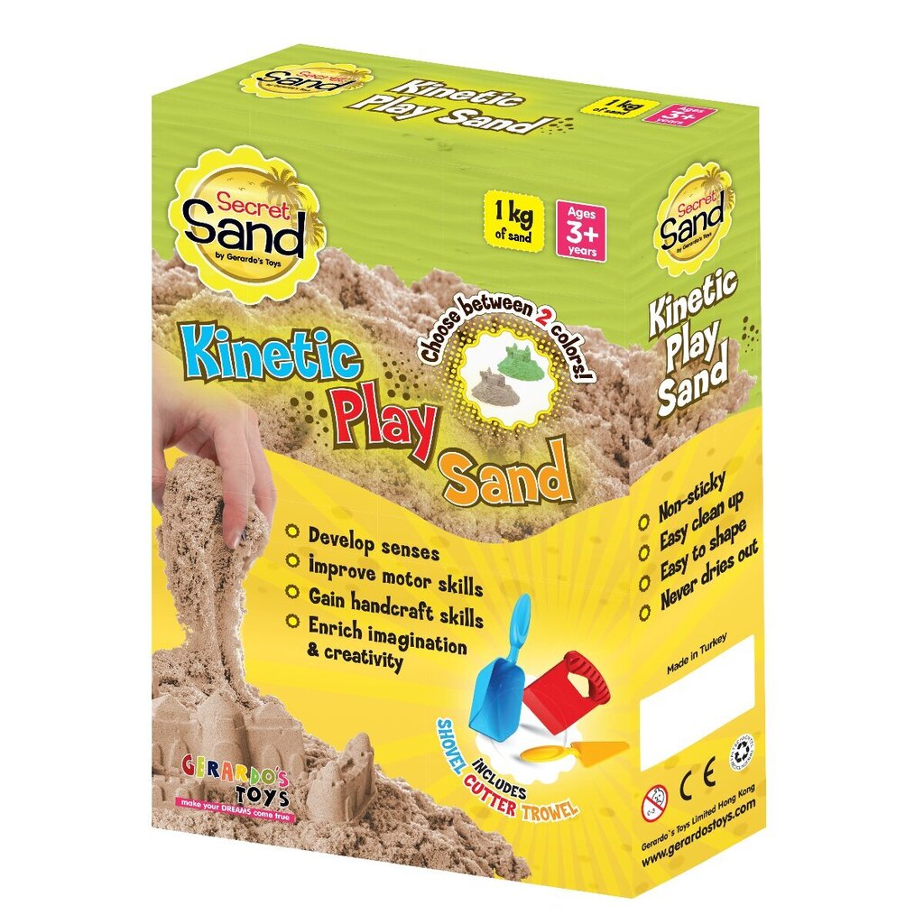 Gerardo's Toys Secret Sand kineetiline liiv 3 tööriistaga, roheline 1 kg цена и информация | Arendavad mänguasjad | kaup24.ee