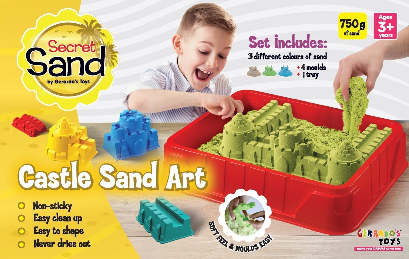 Gerardo's Toys Secret Sand kineetiline liiv Lossi komplekt alusega, 5 osa / 750 g цена и информация | Arendavad mänguasjad | kaup24.ee