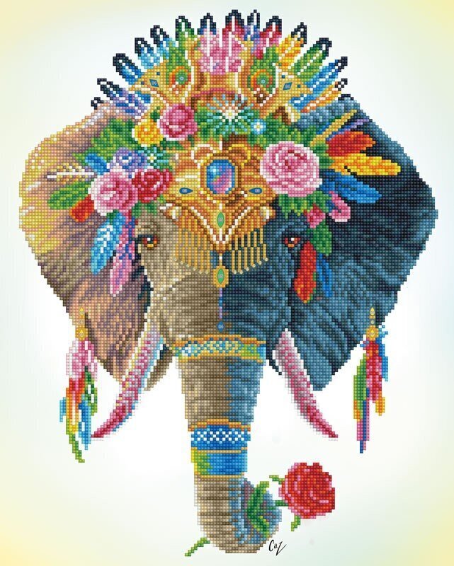 Teemantmosaiik Bohemian Elephant 41x51 cm цена и информация | Teemantmaalid, teemanttikandid | kaup24.ee