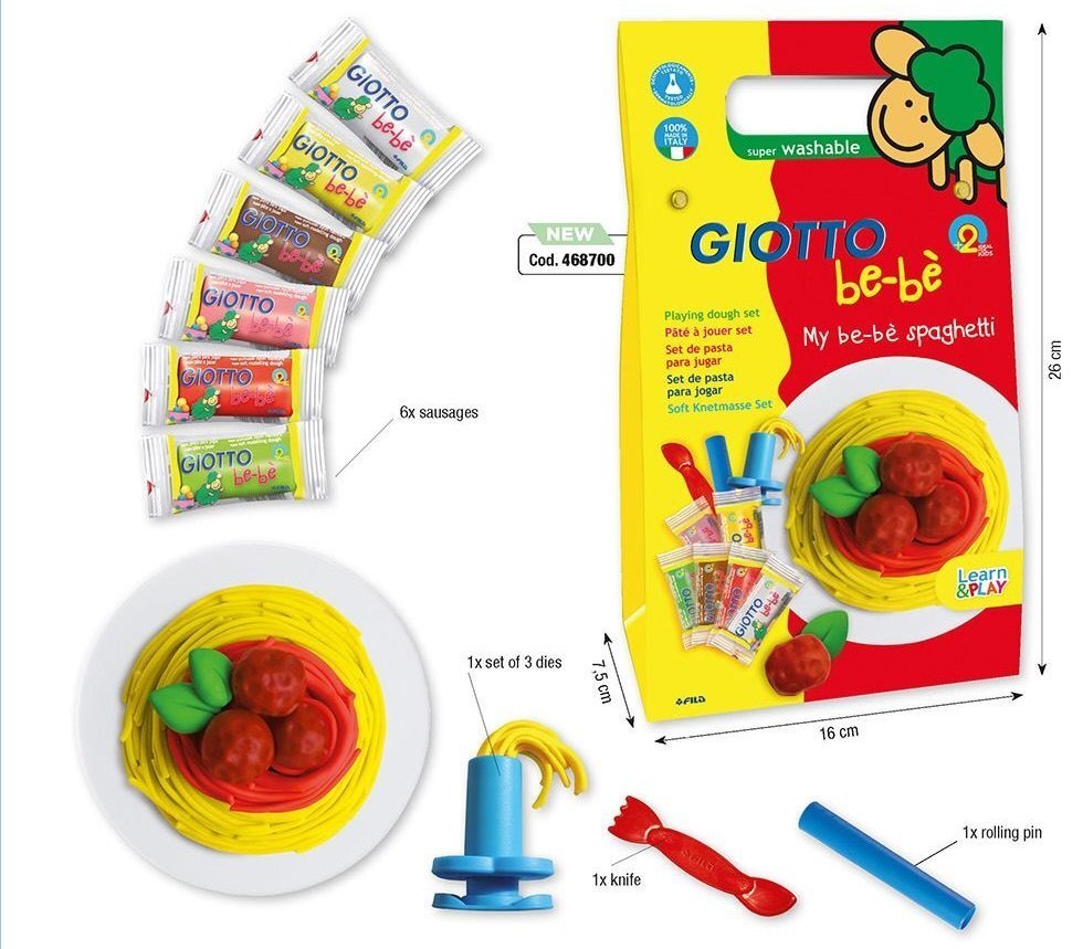 Plastiliini komplekt Fila Giotto BE-BE Spaghettion Dought 468700 цена и информация | Arendavad mänguasjad | kaup24.ee