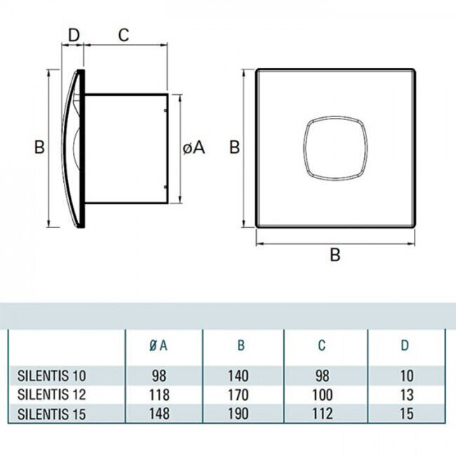 Ventilaator Cata Silentis 12 Inox hind ja info | Vannitoa ventilaatorid | kaup24.ee