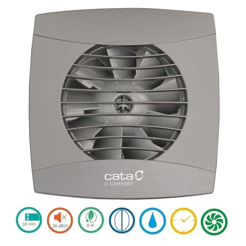 Ventilaator Cata UC-10 Timer Hygro silver цена и информация | Vannitoa ventilaatorid | kaup24.ee