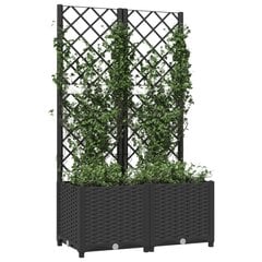 vidaXL võrega taimekast, must, 80 x 40 x 136 cm PP цена и информация | Вазоны для рассады и пересадки | kaup24.ee