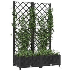 vidaXL võrega taimekast, must, 80 x 40 x 121,5 cm PP цена и информация | Вазоны для рассады и пересадки | kaup24.ee