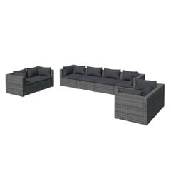 Комплект мебели с подушками, 8 частей, серый цена и информация | Комплекты уличной мебели | kaup24.ee
