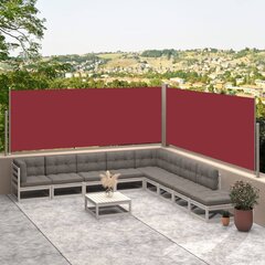 vidaXL lahtitõmmatav külgsein, punane, 117 x 600 cm hind ja info | Päikesevarjud, markiisid ja alused | kaup24.ee