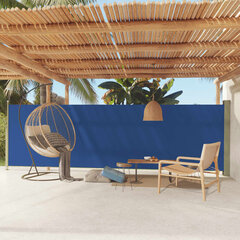 vidaXL lahtitõmmatav terrassi külgsein, 160 x 600 cm, sinine цена и информация | Зонты, маркизы, стойки | kaup24.ee