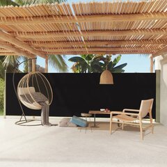 vidaXL lahtitõmmatav terrassi külgsein, 160 x 600 cm, must hind ja info | Päikesevarjud, markiisid ja alused | kaup24.ee