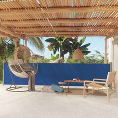 vidaXL lahtitõmmatav terrassi külgsein, 117 x 500 cm, sinine цена и информация | Зонты, маркизы, стойки | kaup24.ee