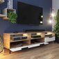 TV-laud Selsey Rikke 3D LED, pruun/valge цена и информация | TV alused | kaup24.ee