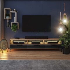 ТВ столик Selsey Rikke  3D LED, коричневый/черный цена и информация | Тумбы под телевизор | kaup24.ee