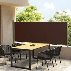 vidaXL lahtitõmmatav terrassi külgsein, 140 x 300 cm, pruun hind ja info | Päikesevarjud, markiisid ja alused | kaup24.ee